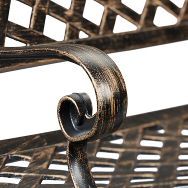 Relaxdays Metal Garden Bench in Black-Bronze
