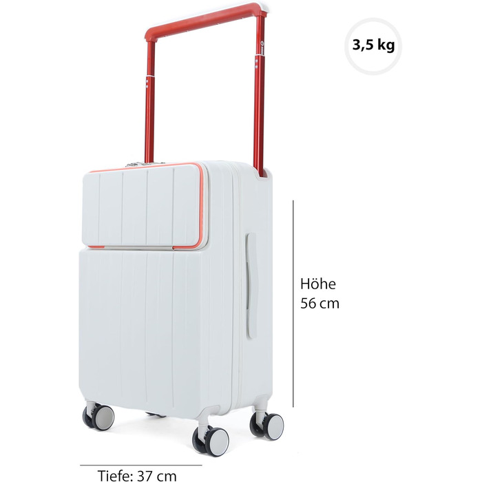 Тролей для подорожей Gorilla Hartschalen з відділенням для ноутбука та TSA замком (білий)