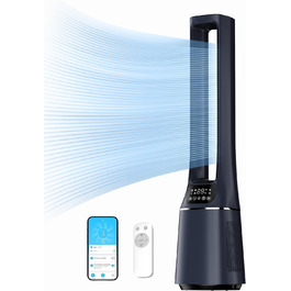 Турбовентилятор Midea MFP-120i (BL) 2-в-1 з очищувачем повітря, тихий (38dB), HEPA фільтр H13, LED дисплей, керування через додаток, Alexa, Google, таймер 12H, осциляція