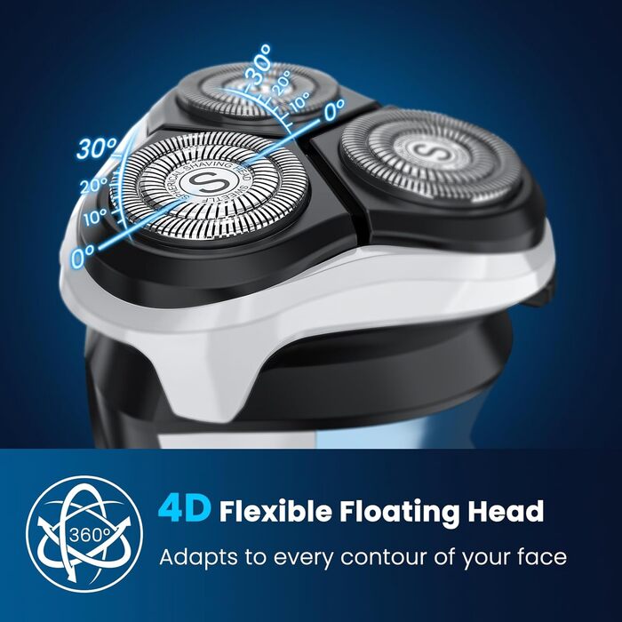 Електричний чоловічий бритва SweetLF SWS7105 з тримером, кейсом, IPX7, LED дисплеєм & для мокрого/сухого гоління