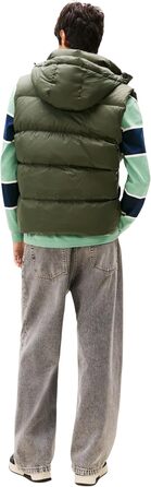 Жилет Tommy Jeans чоловічий Essential Down Vest з капюшоном, колір Green (Pewter Green)