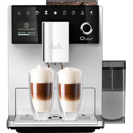 Melitta CI Touch - Fully Automatic Coffee Machine with Milk System, Coffee Machine with Integrated Coffee Grinder and Milk Frother, for e.g. Espresso or Cappuccino, silver Silver Facelift
