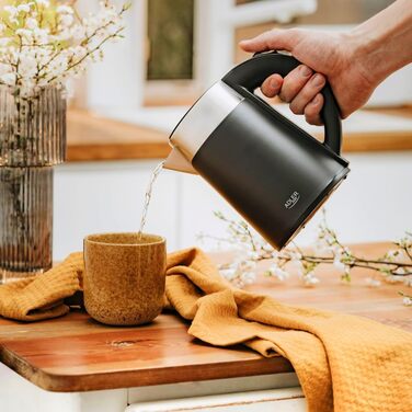 Електричний чайник Adler AD 1372, 0.6 л, Чорний – компактний, для невеликих кухонь, швидкий нагрів