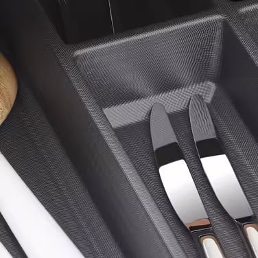ORGA-BOX VII Cutlery Insert, basalt grey, 376 x 474 mm. Cutlery box suitable for Warendorf Beeck KH Schröder kitchens and others with a 45mm carcass.