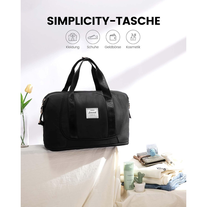 LOVEVOOK Сумка ручної поклажі Ryanair, 40x30x20 см, розширювана, для подорожей, зелена (чорна)