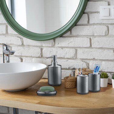 Relaxdays 5-piece Bathroom Set Stainless Steel