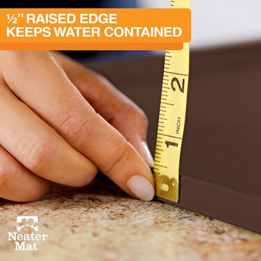 Підкладка під миску для собак та котів Neater Pet Brands - водонепроникна, силіконова, 48,3 x 30,5 см, коричнева