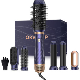 Набір для укладки волосся 6 в 1 Airstyler: фен-щітка, дифузор, плойка, для об'єму, укладки та сушіння (блакитний)