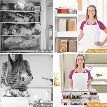 Набори контейнерів для зберігання Caliyo з кришкою, 24 шт. - герметичні контейнери для продуктів, кухонні бокси-органайзери, BPA Free