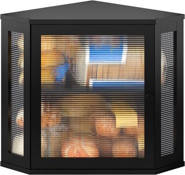 Чорний бамбуковий контейнер для хліба Eck-Brotkasten, великий, двошаровий, для кухні та робочої поверхні