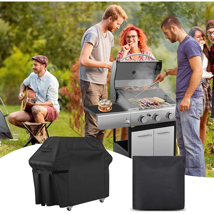 Водонепроникний чохол для газового гриля, захисна покривало для BBQ, пиловідштовхувальна та погодостійка накидка для гриля