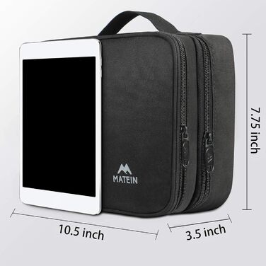 MATEIN Cable Bag Organizer, Cable Organizer Bag Travel Cable Bag 3-Layer Cable Organizer Cable Storage Cable Organizer Bag Charging Cable Bag Tech Pouch Electronics Bag for Phone, Black