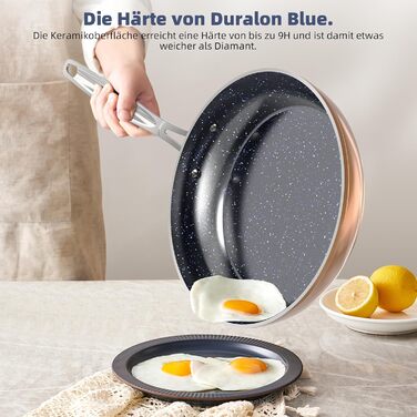Набір посуду Nuwave G10 Duralon Blue (12 предметів): каструлі, сковорідки з антипригарним покриттям, для індукційних плит, без PFAS, колір Rustic Copper