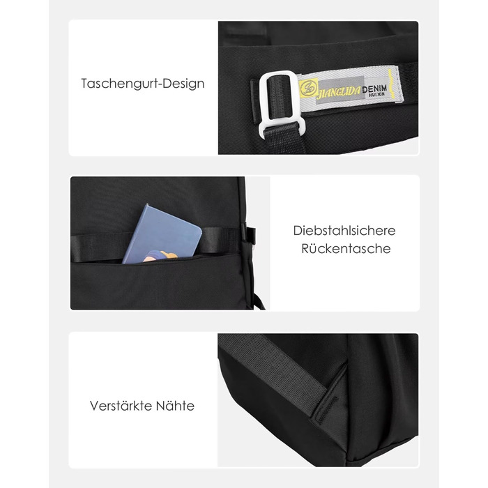 Шкільний рюкзак для підлітків (дівчаток та хлопців), чорний: водонепроникний, великий, для школи, подорожей, повсякденного використання та роботи