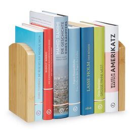Relaxdays Bamboo Bookends - Set of 2