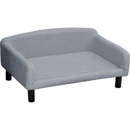 PawHut Софа для собак з м'яким покриттям, лежанка для домашніх тварин з дерев'яними ніжками, 82 x 54 x 36 см