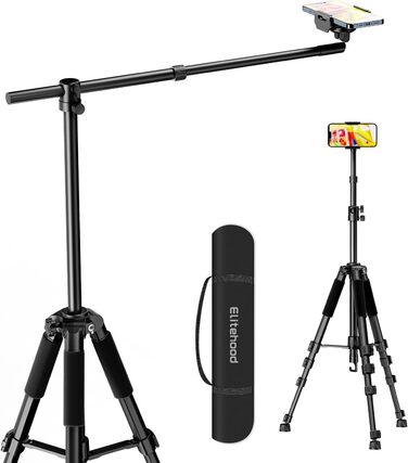 Штатив настільний Elitehood з виносним плечем 114 см, гнучкий, для iPhone, Android, відеозйомки, 180 см, 63 см