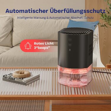 Електричний осушувач повітря GOAMGE 990 мл з LED-підсвіткою для дому, авто, спальні, шафи, ванної кімнати