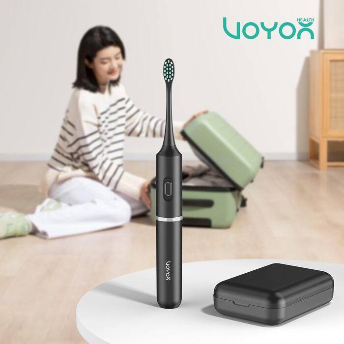 Електрична зубна щітка VOYOR-HEALTH ET410 Black: 5 режимів, для подорожей, USB-зарядка