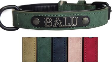 Лідяний нашийник для собак та котів з гравіюванням імені, зелений (L)