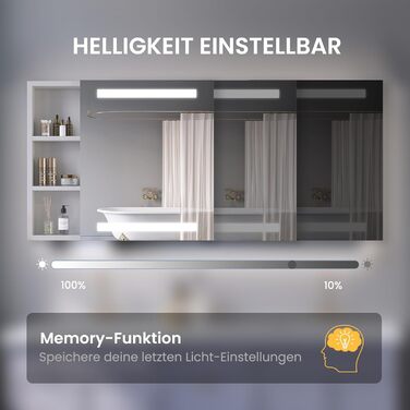 Дзеркальна шафа для ванної кімнати AQUABATOS з розеткою та підсвічуванням LED, 50x70 см, шафа для ванної кімнати, дзеркало з інфрачервовим сенсором, регулювання яскравості, антизапарювання, холодне біле світло