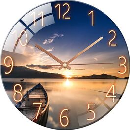 RAILONCH Silent Wall Clock Modern Design Wall Clock No Noise for Living Room, Kitchen, Office, and Bedroom (#07)