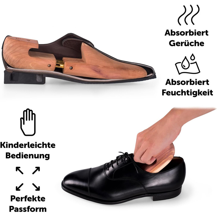 Blumtal TESTSIEGER Premium Shoe Stretcher Cedar Wood - Shoe Stretcher for Men and Women incl. Shoehorn - Shoe Expander ergonomic - Shoe Widener - Shoe Stretcher nurturing and odor-absorbing - Sizes 38-47