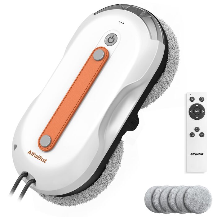 Робот для миття вікон AlfaBot X7 Pro: Інтелектуальний, двосторонній, з функцією розпилення, великим резервуаром для води, для скла, плитки та гладких поверхонь