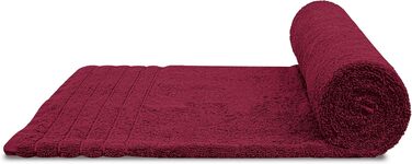 Набір рушників Tens Towels з 100% бавовни, 8 предметів: 2 великі банні рушники, 2 рушники для рук та 4 серветки, гігроскопічні та швидкосохнучі, колір бордовий (Large)