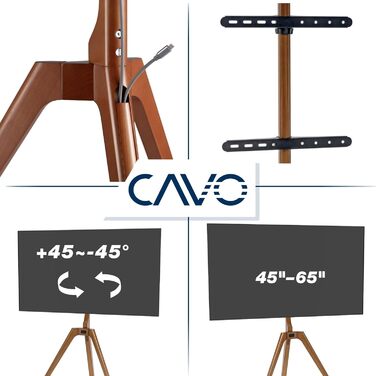 Настінне кріплення для телевізора CAVO Motion 32-70 дюймів, до 45 кг, VESA 400x400, поворотне, нахильне, універсальне для LED/LCD/OLED