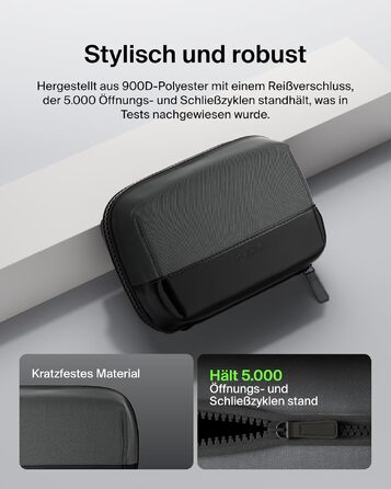 Органайзер для електроніки та аксесуарів Belkin для подорожей: сумка для iPhone, Powerbank, зарядного пристрою, Apple Pencil та AirTag, міцний м'який матеріал