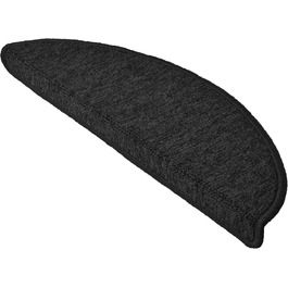 Beautissu Non-Slip Stair Treads - 55x15 cm - 15 Pack - Self-Adhesive Indoor Stair Mats - Anthracite Grey - ProStair for Narrow Stairs