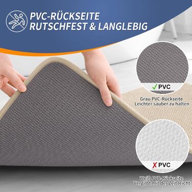 Килимок для ванної кімнати Homaxy з піною пам'яті, м'який, неслизький, миючий, товстий, вбираючий, 50x76 см, бежевий