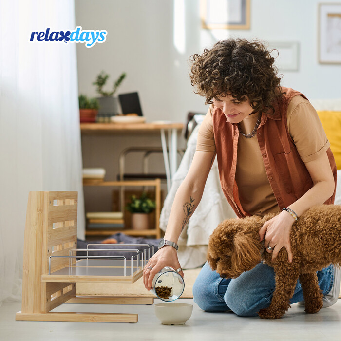 Станція годування Relaxdays для собак регулюється по висоті
