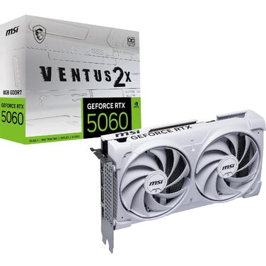 Відеокарта MSI GeForce RTX 5060 VENTUS 2X OC WHITE 8GB GDDR7, PCIe 5.0
