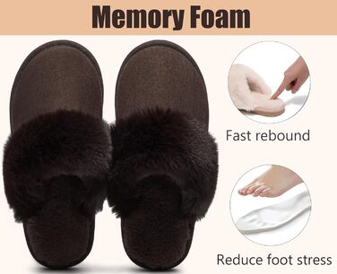 Тапочки домашні жіночі та чоловічі зимові з пам'яттю форми, теплі, м'які, з антиковзанням, зручні, для дому та вулиці (40.5/42 EU, кавового кольору)