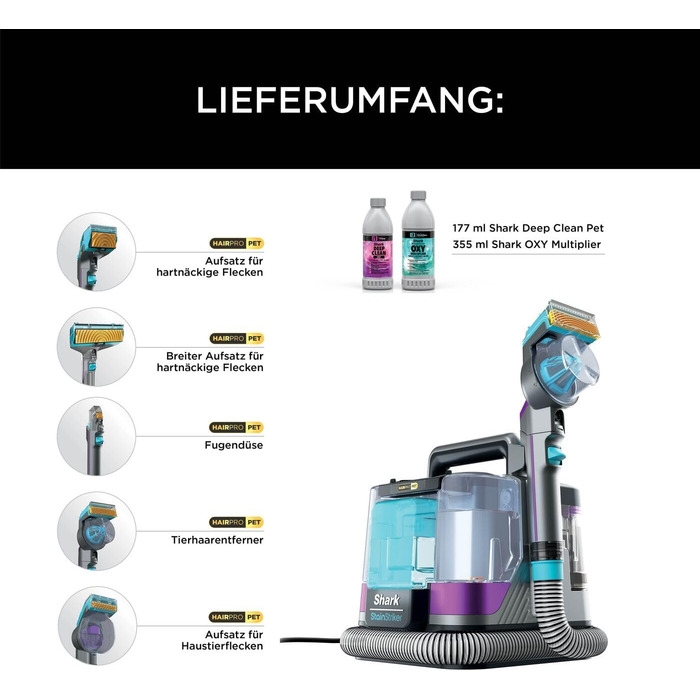 Shark HX100EUCP StainStriker HairPro Pet: портативний пилосос для видалення плям та шерсті тварин