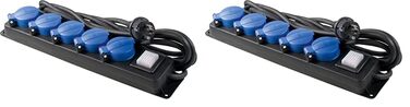 Розподільна коробка з вимикачем Schwabe, 5-фальна, IP44, 230V, 16A, 4.5м, для зовнішнього використання (2 шт. в упаковці)