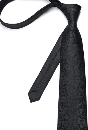 Чоловічий краватковий та нагрудний комплект Enlision: краватка, краваткова кліпса, нагрудний хустинка, чорний колір, універсальний розмір