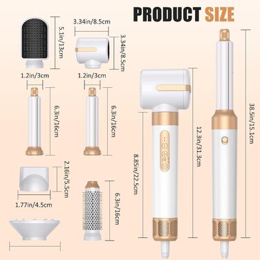 Професійний аірстайлер 7-в-1 з іонізацією: фен, плойка, випрямляч для волосся. Набір для створення об'єму, локонів та випрямлення всіх типів волосся