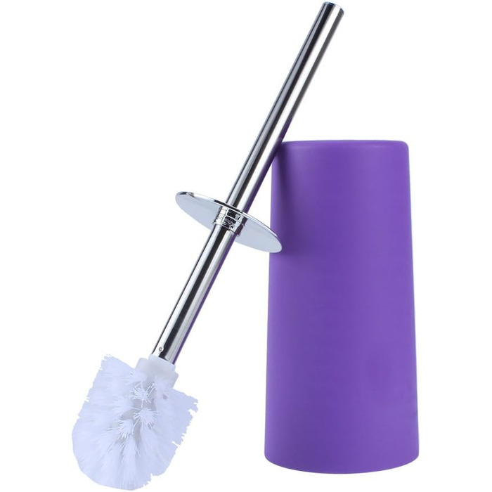 Bathroom and Toilet Set, 6-Piece Bathroom Accessory Set, with Cup, Toothbrush Holder, Soup Holder, Hand Sanitizer Bottle, Trash Can, Toilet Brush (Purple)