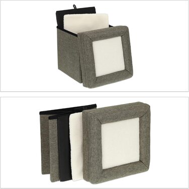Relaxdays Cat Cave Indoor, Retreat for Cats & Small Dogs, Pet Hideaway 2 Levels, HxWxD: 44 x 38 x 38 cm, grey