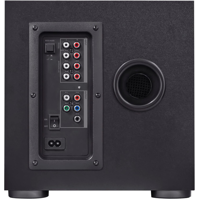 Акустична система Trust Gaming GXT 658 Tytan 5.1 Surround з сабвуфером, LED-підсвічуванням, 180 Вт, для ПК, ноутбука, консолі, TV, чорна