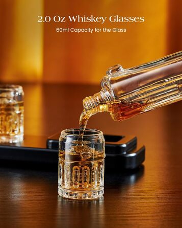 Kollea 15 Oz Gun Whiskey Decanter and 2.0 Oz Glasses Set, Whiskey Dispenser for Schnapps, Bourbon, Whiskey Gift Sets for Men, Fathers, Brothers, Unique Gifts for Father's Day, Birthday, Anniversary
