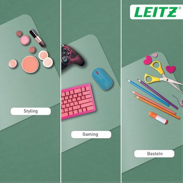 Leitz Великий ігровий килимок для миші, антиковзаюча поверхня, точне відстеження миші, миється, для офісу, дому та геймінгу, сірий, 100 x 40 см, поліестер + гумове покриття