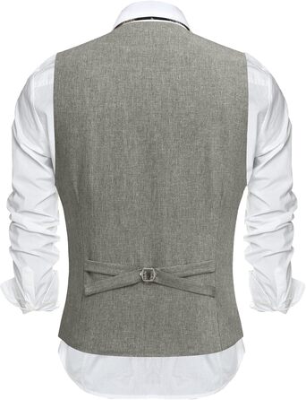 Костюмний жилет чоловічий COOFANDY з кишенями, V-подібний виріз, сірий, розмір M