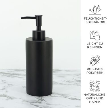 Набір для ванної кімнати ZCCZ: органайзер з дозатором мила, тримачем для зубних щіток, мисничкою та стаканчиком - білий з ефектом чорного мармуру