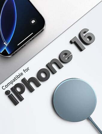 Бездротова зарядка JSAUX MagSafe 15W для iPhone 17 Air Pro Max, iPhone 16/15/14/13/12, AirPods 3/2, блакитна