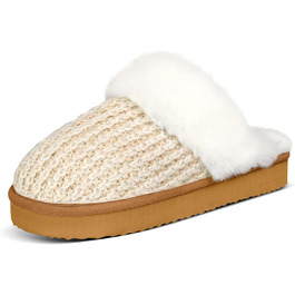 Тапочки жіночі зимові PIZZ ANNU з плюшем, антиковзаюча підошва, платформа, піна пам'яті, для дому/на вулицю, 38/39 EU, кремовий