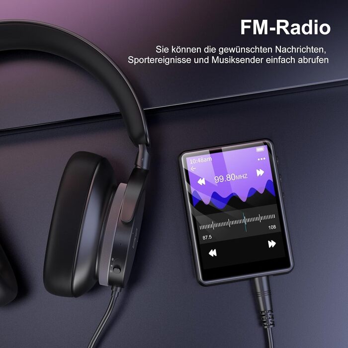 MP3 плеєр SWOFY 128GB Bluetooth 5.3, 2.4